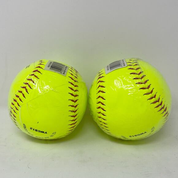 Two NEW Worth 12" Neo Yellow Softballs Official League YWCS12 - Picture 2 of 3